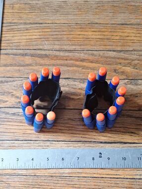 Blue Foam Dart Finger Holsters with Orange Tips